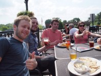 PGC students, with beer and fried cheese curds