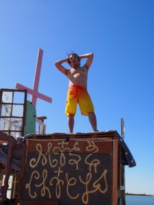 Jumping pirate aloft